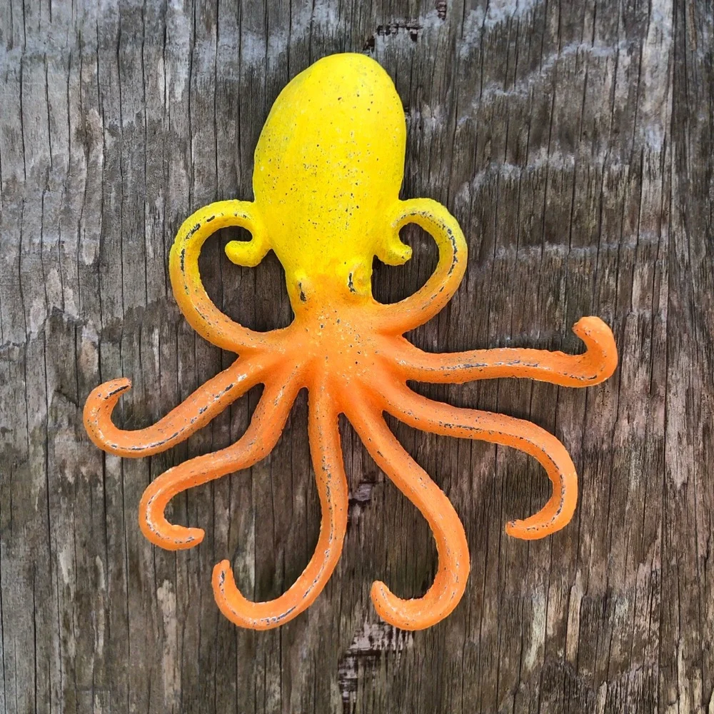 Orange and Yellow Octopus Wall Hook